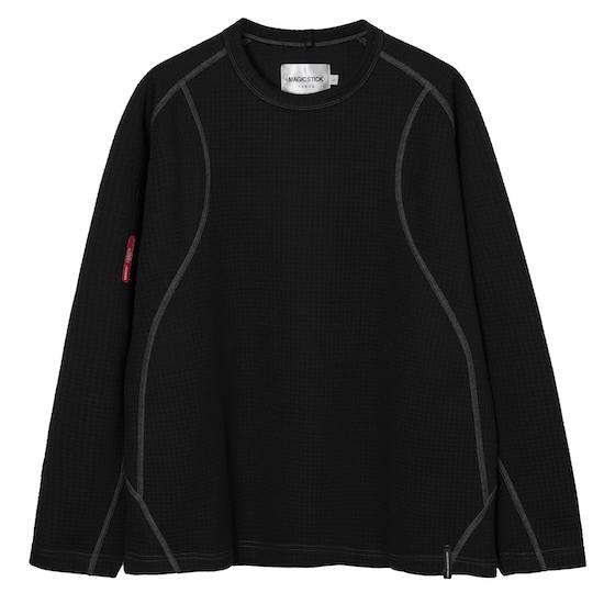 MAGIC STICK マジックスティック TECH WAFFLE L/S TEE BLACK ブラ...