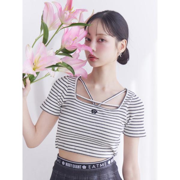イートミー マリークワント【EATME×MARY QUANT】デコルテデザインリブTOPS　即日発送...