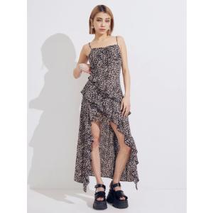 EVRIS（エヴリス） ワンピース イレヘムフリルバックオープンロング