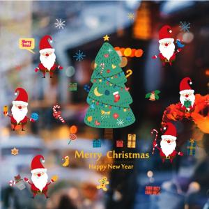 　ウォールステッカー サンタクロス＆クリスマスツリー