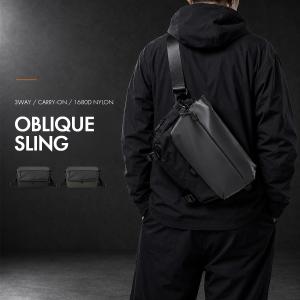ボディバッグ 大容量 ナイロン 1680D 斜めがけ キャリーオン 撥水 手持ち フラップ ワンショルダー 通勤 アウトドア メンズ
