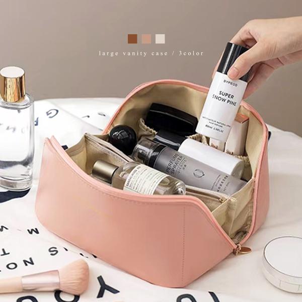化粧ポーチ 仕切り付き 大きめ 使いやすい メイクボックス 大容量 ポーチ メイクポーチ コスメポー...
