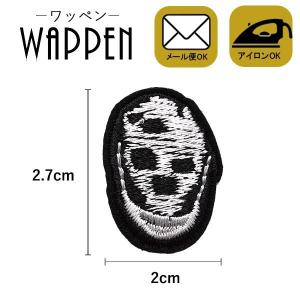 ワッペン 刺繍ワッペン アイロン接着 縦2.7cm×横1.9cm 髑髏 ドクロ スカル アイロンワッペン アップリケ 手芸 メール便 爆買