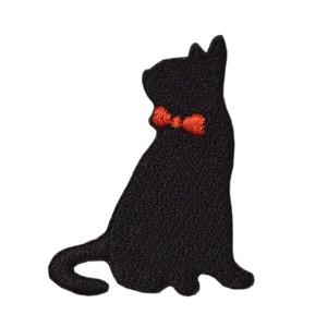 ワッペン 刺繍 アイロン 猫 ねこ cat 黒...の詳細画像1