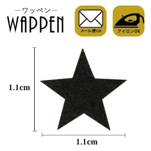 ワッペン アイロン 星 刺繍 アイロン おしゃれ アップリケ ブラック ミニ 星 スター メール便可 爆買