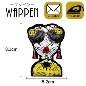 ワッペン スパンコールワッペン アイロン接着 縦...の商品画像