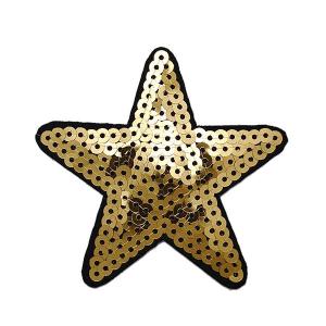 ワッペン アイロン 星 スパンコール 縦8cm...の詳細画像1