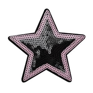 ワッペン アイロン 星 スパンコール 縦9.5...の詳細画像1