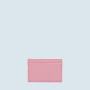 年秋冬新作 のミュウミュウ Miu Miu カードケース 名刺入れ パスケース ピンク ゴールド クリスタル ギャザー ラムスキン レザー 日本産 の