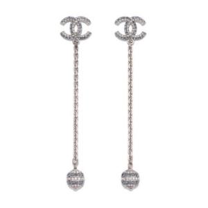 シャネル Chanel ピアス アクセサリー ストラス シルバー Chanel