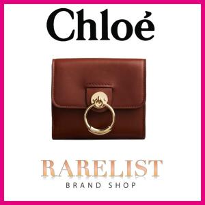 クロエ Chloe 財布 小財布 二つ折り セピアブラウン ゴールド レザー