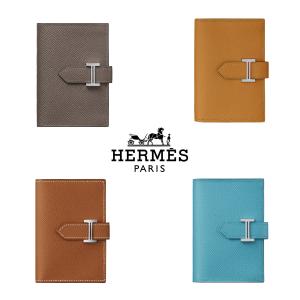 エルメス HERMES カードケース 名刺入れ ２つ折り 二つ折り グレー