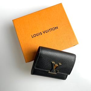 ルイヴィトン LOUIS VUITTON 財布 小財布 ３つ折り 三つ折り かぶせ ノワール ブラック ピンク ゴールド レザー LV ロゴ
