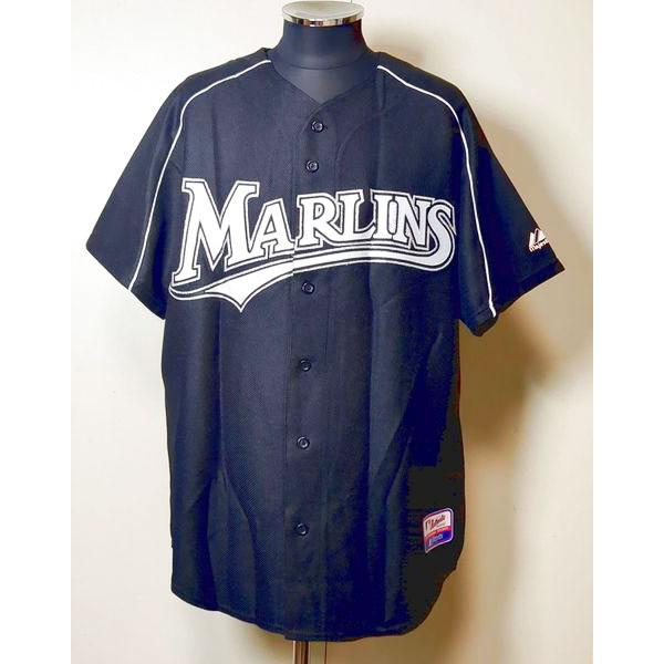 USA製 フロリダマーリンズ ベースボールシャツ L レプリカユニフォーム 背番号無し MLB Ma...