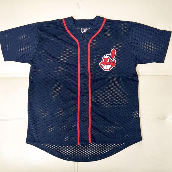 インディアンス 応援ユニフォーム M ワフー酋長 ワッペン SSK ゲームシャツ MLB 90s ヴ...