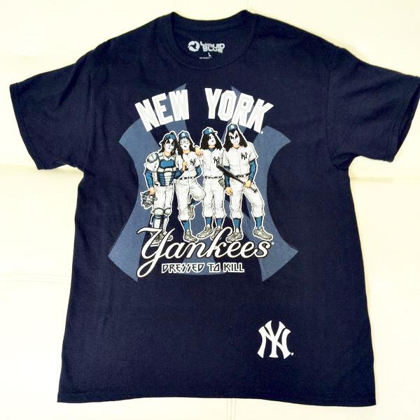 KISS ヤンキース リキッドブルー Tシャツ L キッス New York Yankees MLB...
