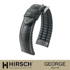 ヒルシュ ジョージ 革ベルト ラグ幅22mm 美品 定価22000円 送料無料 ヒルシュ＞ジョージ/ロレックス/ターノグラフ/デイトジャスト