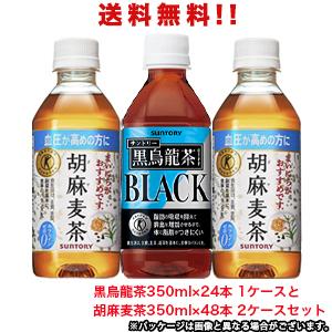 【送料無料（沖縄・離島は対象外）】サントリー（SUNTORY）胡麻麦茶×48本(2ケース分)と黒烏龍...