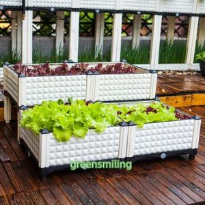 大型プランター 組立式ガーデンボックス プランターボックス プラスチック PP製 プランター付きフェンス 木製 長方形 四角 植物 野菜栽培 自由組立 移動便利｜raspberry-store