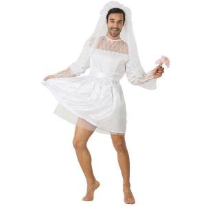 ウェディングドレス コスプレ メンズ ゆるふわ花嫁MAN 女装 セット 男の娘 白 衣装 花嫁 ハロウィン 大きいサイズ 衣装 おもしろ コスチューム｜raspberry-store