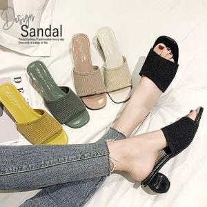 サンダル ミュール オープントゥ  ヒール おしゃれ カジュアル レディース シューズ ^bo-782^