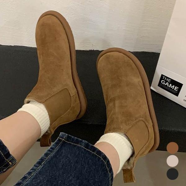 ムートンブーツ サイドゴア ショート 防寒 ブーツ レディース 秋 冬 黒 おしゃれ シューズ 靴 ...