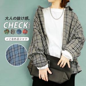 20％OFFクーポン配布 シャツ トップス レディース 長袖 春 チェック 柄 赤 おしゃれ パフスリーブ 大きいサイズ [郵3]^v126n^｜raspberryy