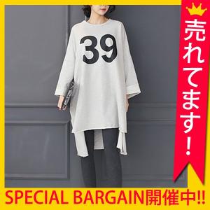 ワンピース チュニック レディース カットソー ナンバーロゴ...