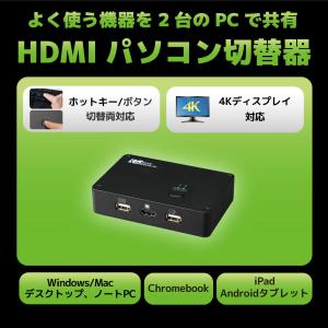 4K ディスプレイ USBキーボード マウス パソコン切替器 RS-250UHDP-4KA パソコン自動切替器 KVMスイッチ CPU切替器 KVM