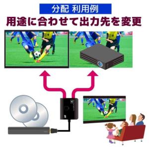 4K60Hz対応 ケーブル一体型 1入力2出力...の詳細画像2