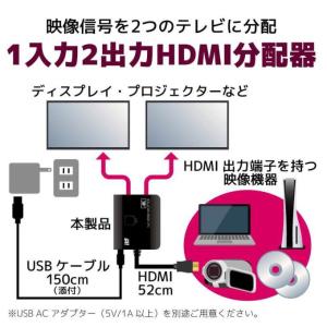4K60Hz対応 ケーブル一体型 1入力2出力...の詳細画像1