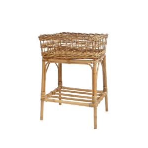 脱衣かご 2段 ラタン製 ランドリーバスケット 籐家具 幅56cm