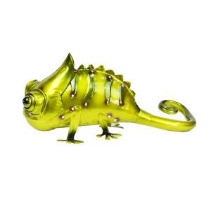 カラフルブリキ カメレオン グリーン 置物 飾り レトロ