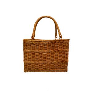 ラタンバスケット 買い物かご 角 エコバッグ 籐かご