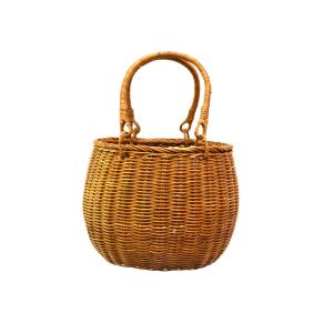 ラタンバスケット 買い物かご big ピクニック かごバッグ : ラタン