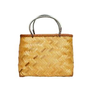 鳥越竹細工 市場かご 手持ちの所がビニール　大サイズ●特選貴重● 岩手県鳥越地区の竹細工 スズ竹 篠竹 市場かご 尺四 W44cm