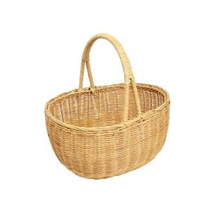 ラタンバスケット L 40cm ハンドメイド 籠 かご 収納 ミャンマー 藤