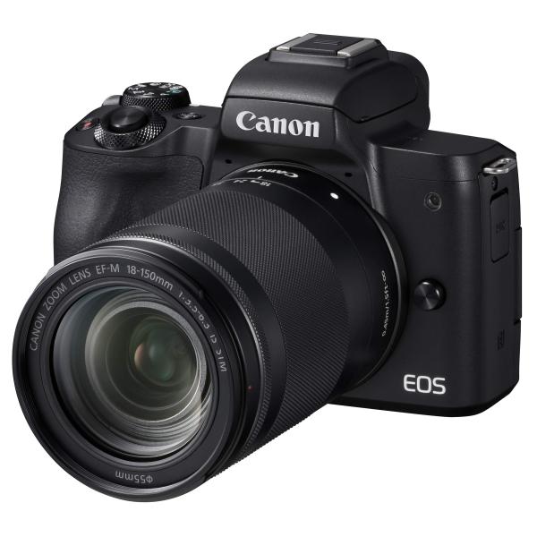 Canon ミラーレス一眼カメラ EOS Kiss M 高倍率ズームキット ブラック EOSKISS...