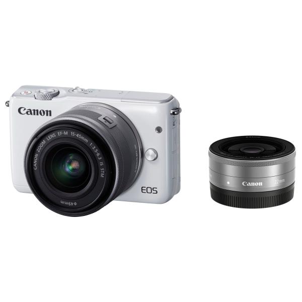 Canon ミラーレス一眼カメラ EOS M10 ダブルレンズキット(ホワイト) EF-M15-45...