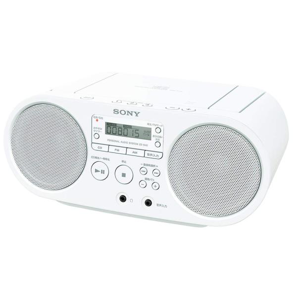 ソニー CDラジオ ZS-S40 : FM/AM/ワイドFM対応 ホワイト ZS-S40 W