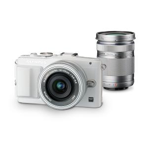 OLYMPUS ミラーレス一眼 PEN Lite E-PL6 EZダブルズームキット ホワイト E-...