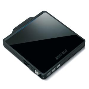 BUFFALO USB2.0用 ポータブルDVDドライブ Wケーブル収納タイプ ブラック DVSM-PC58U2V-BKC｜ravi-store