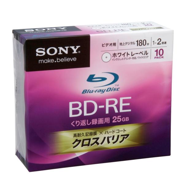 SONY ビデオ用BD-RE 書換型 片面1層25GB 2倍速 プリンタブル 10枚P 10BNE1...