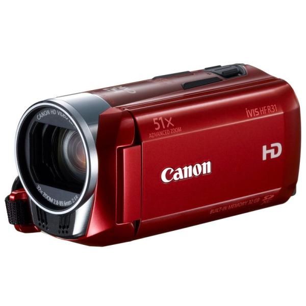 Canon デジタルビデオカメラ iVIS HF R31 レッド 光学32倍ズーム フルフラットタッ...