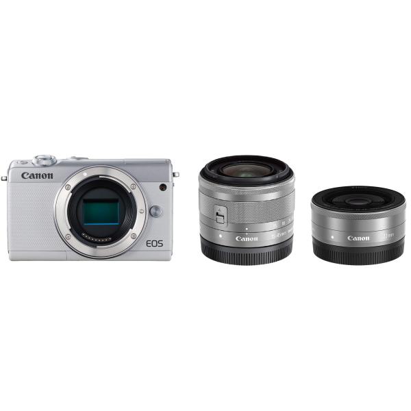 Canon ミラーレス一眼カメラ EOS M100 ダブルレンズキット ホワイト EOSM100WH...