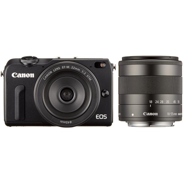 Canon ミラーレス一眼カメラ EOS M2 ダブルレンズキット(ブラック) EF-M18-55m...
