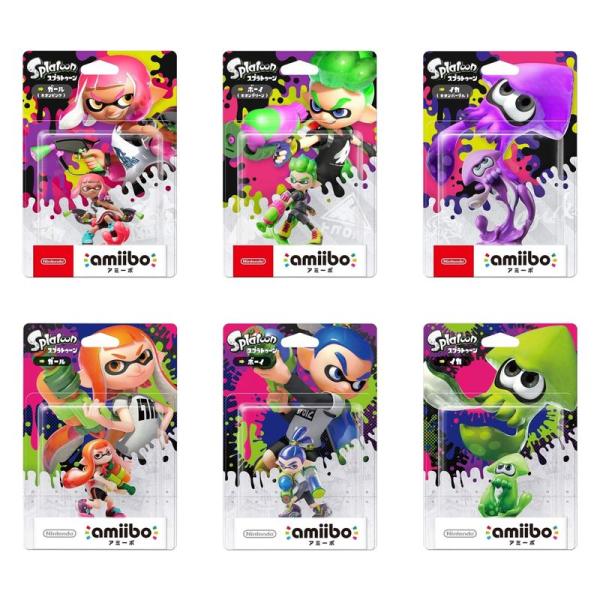 amiibo スプラトゥーン 6種セット ガール2種 ボーイ2種 イカ2種 ポストカード付き （スプ...