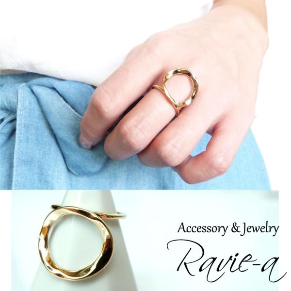 トレンド 指輪 シンプル サークル ゴールドリング  10号 プルトップ