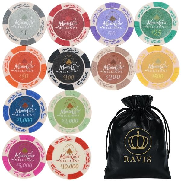 RAVIS ゴルフ マーカー ポーカー チップマーカー ラウンド用品 グランドゴルフ おしゃれ 革袋...