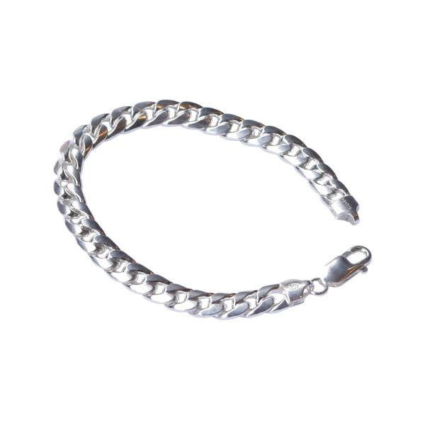 925 スターリング シルバー 7.5mm マイアミ キューバン チェーンブレスレット ネックレス ...